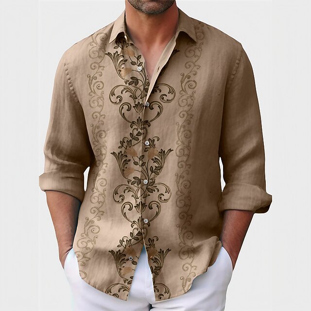 chemise homme vintage fleurie chemise en lin extrieur rue dcontract ...