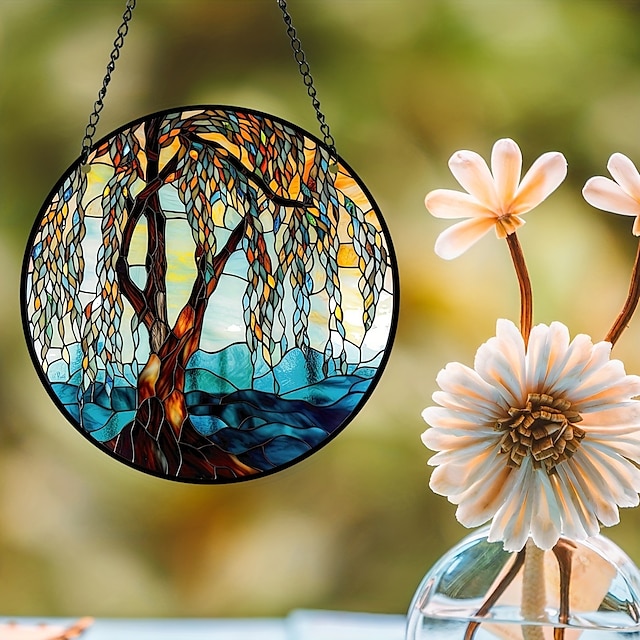  1ks nástěnný závěsný slunečník stromu života pro domácí a zahradní dekorace - ideální pro domácí dekorace