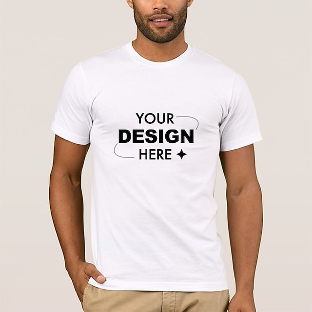  Camiseta personalizada para hombre 100% algodón diseño fotográfico personalizado imagen texto letra estampado gráfico cuello redondo negro blanco rojo azul gris camiseta de manga corta moda deportiva