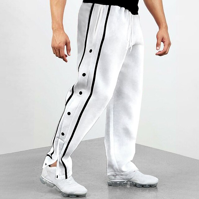 Men's Tear Away Pants Trousers Straight Leg Sweatpants Pocket