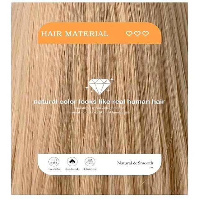 Long Straight Blonde Wig With Party Roleplaying Lolita Synthetic Wig