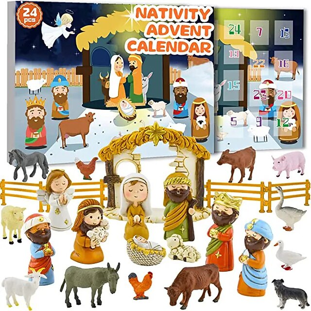 Nativity Advent Calendar 2025 Nativity Set for Kids Christmas Advent Calendar for Kids Boys Girls Teens Toddler Children Christian Religious Advent Calendar Gifts Toy 7