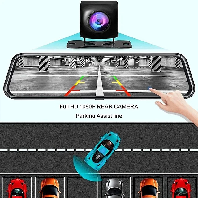 Dash Cam, Caméras De Tableau De Bord Rétroviseur Intelligent De 12