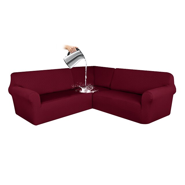 Waterproof Corner Sectional Couch Covers L Shape Sofa Cover Stretch