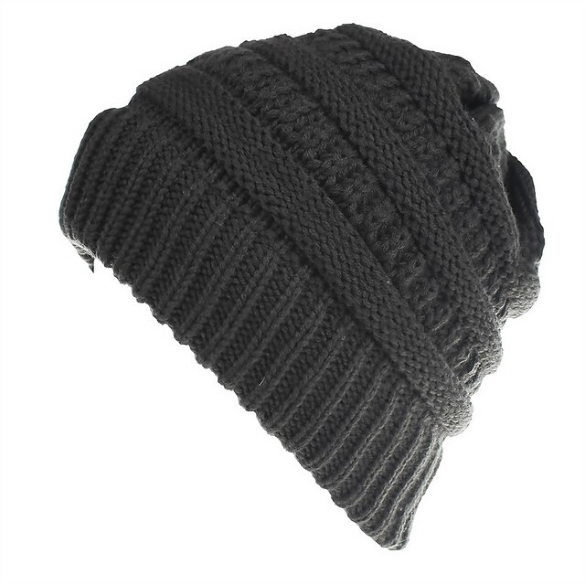  feminino quente e elegante com este gorro de inverno com rabo de cavalo e coque alto térmico sem aba
