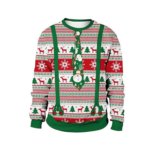  Papá Noel Sudadera Pullover Sudadera navideña divertida Impresión 3D Estampado 3D Bolsillo delantero Gráfico Para Pareja Hombre Mujer Adulto Navidad Carnaval Mascarada Impresión 3D Fiesta