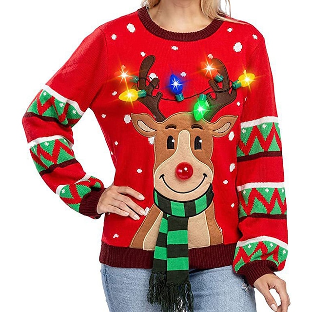  Święta Renifer Świąteczny sweter Bluzy Pullover Zwierzę Zabawny Na Damskie Dla dorosłych Święta Karnawał Nowy Rok Druk 3D Impreza Codzienne