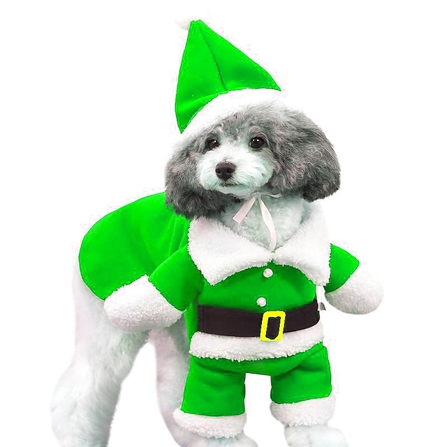  Tenue de Noël pour chien tissus transformés en vêtements pour chien cape de Noël vêtements de Noël pour chien costume de modèle debout du Père Noël cadeau de Noël pour les chiens