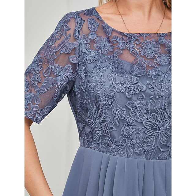 Abito Da Sera A-Line Abito Elegante Ospite Di Matrimonio Lungo Fino Al Pavimento Manica Corta V Neck Tasche Raso Con Strass P15477801