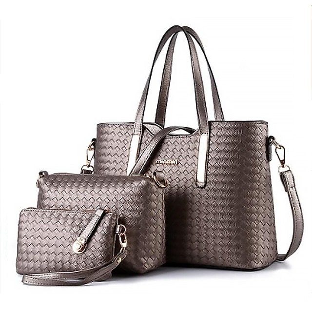 Women's Bag Set Bag Set Top Handle Bag PU Leather 3 Pcs Purse Set Daily ...