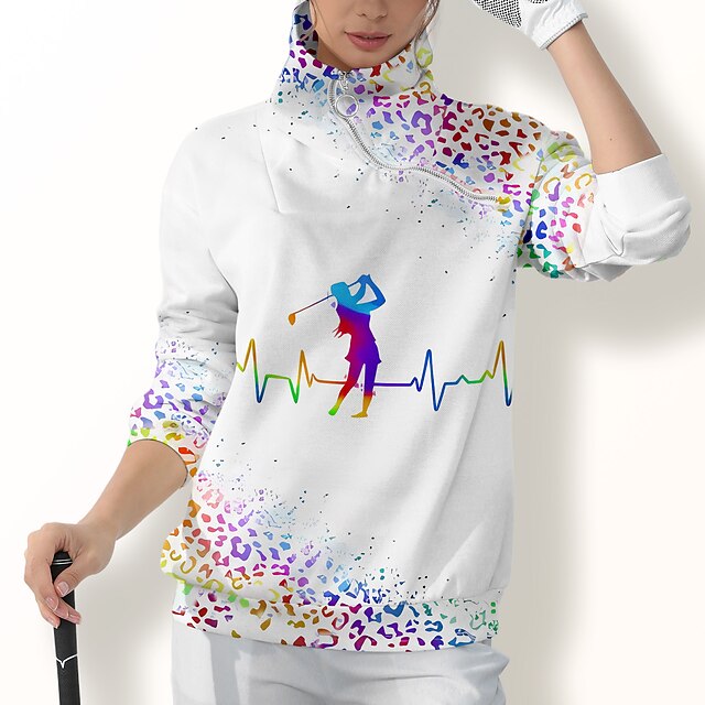 Femme Sweat à capuche de golf Pull de golf Sweat Golf Violet Vert