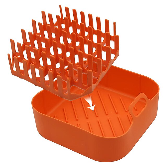 1pc Red Square Silicone Air Fryer Grill, Hot Dog Rack, Bacon Rack, High  Temperature Resistance, BPA Free, Easy To Operate, Easy To Clean,  Dishwasher S