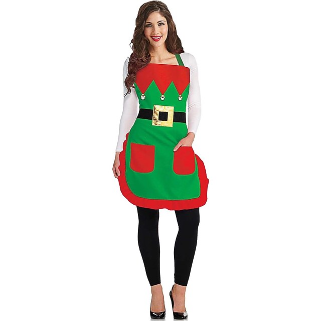 Christmas Elf Apron Adult and Child Christmas Elf Character Dressing Set for Men and Women Apron4