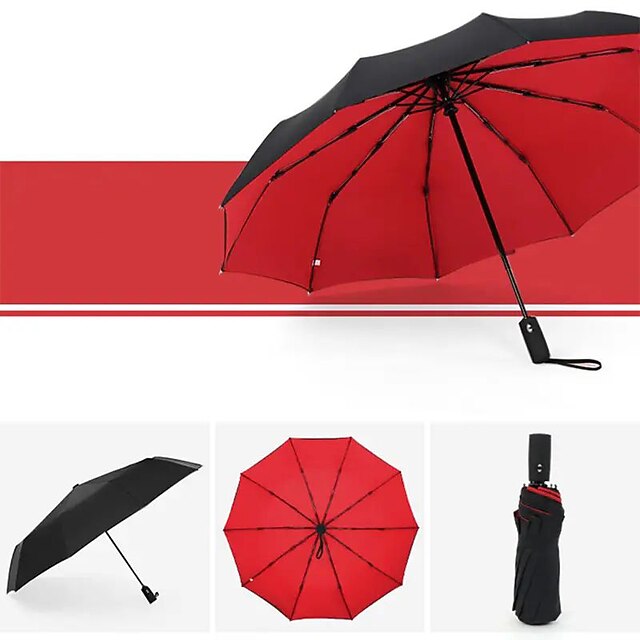 TradMall Ombrello Antivento Automatico 46" – 4 Pezzi – Robustissimo E Portatile Per La Pioggia Di Tutti I Giorni