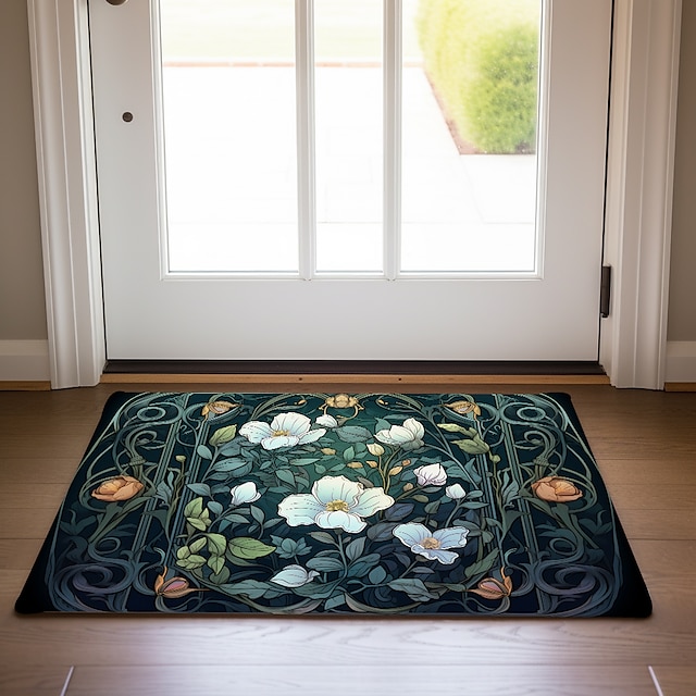  Felpudo de lirio vintage, alfombras lavables, alfombra de cocina, alfombra antideslizante a prueba de aceite, alfombra interior y exterior, decoración de dormitorio, alfombra de baño, alfombra de