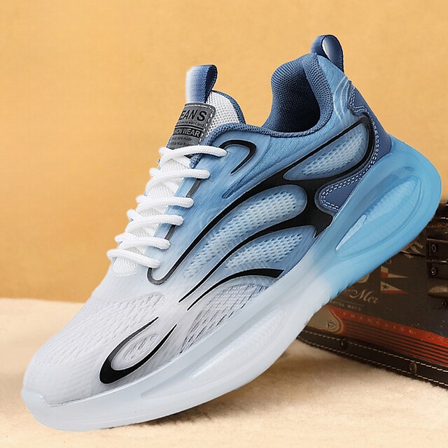  Men's Sneakers Plus Size Dad Shoes Running Walking Sporty Casual Outdoor Daily Microfiber Height Increasing Elastic Band Light Blue Black orange Black Blue Spring Fall