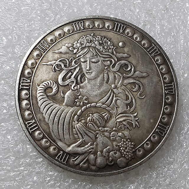  Antique Crafts European and American Twelve Constellations Commemorative Coins Ancient Silver Coins Tarot Wishing Sun God Commemorative Coins Foreign Currency