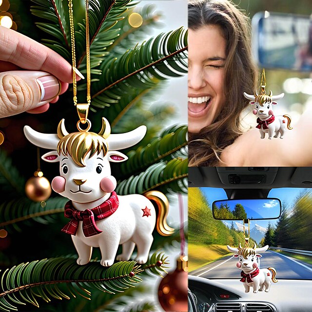 Cow Christmas Pendant Car Decoration Pendant Christmas Tree Decoration