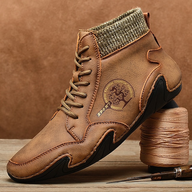 Men's Vintage High-Top Ankle Boots – Lace-Up Casual Outdoor Shoes with Non-Slip Sole for Hiking & Daily Wear 22