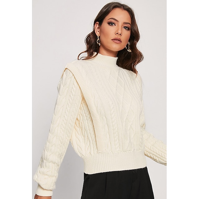 Pull tendance pour femme, couleur unie, poitrine nue, col rond, manches longues, pull en tricot, grande taille, taille 3X, gris, S
