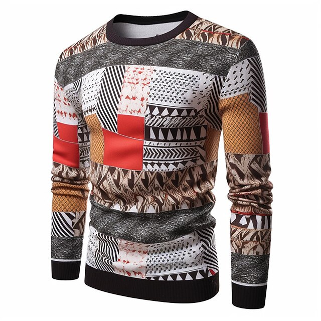 OXKNIT Damen Langarm T-Shirt Aprikose - Vintage Stricklook Mit Vogel-Streifen