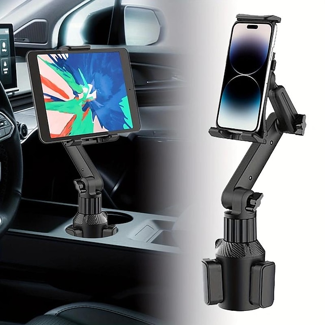  Auto-Getränkehalter, Tablet-Telefonhalterung mit robuster Getränkehalterbasis, verstellbarer Tablet-Telefonhalter für Auto/LKW, kompatibel mit 4-13-Zoll-Tablets und allen Mobiltelefonen