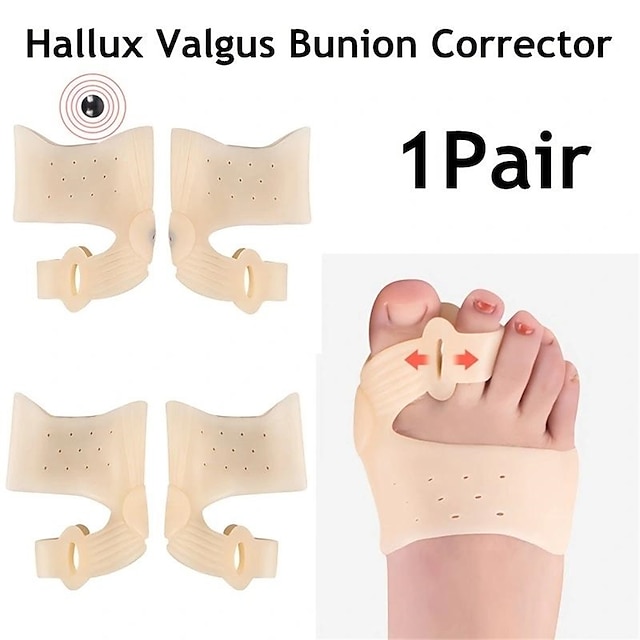  1 Pair Toes Separator Bunion Bone Ectropion Adjuster Hallux Valgus Bunion Corrector Pad Toe Straightener Outer Appliance Foot Care Tool