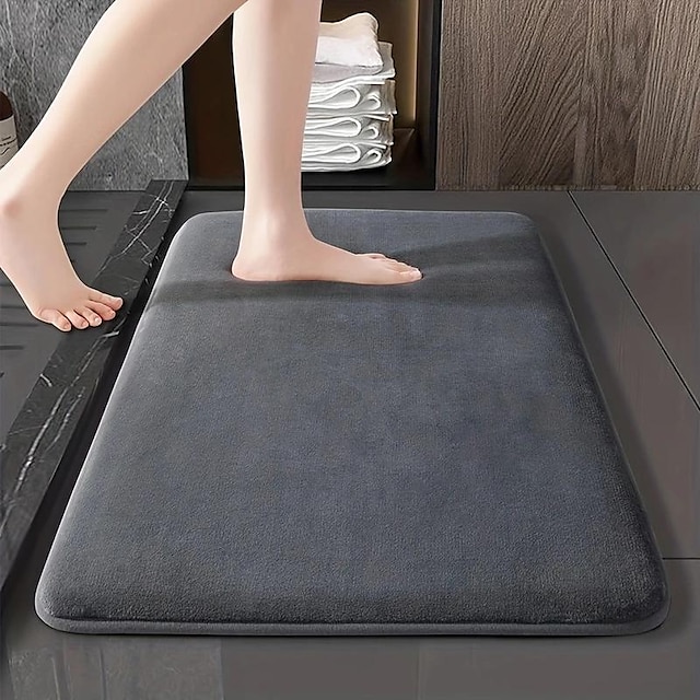  1 шт. однотонный коврик для ванны из пены с эффектом памяти, мягкий нескользящий впитывающий коврик для ванной, коврик для душа, который можно стирать в машине, для домашней ванной комнаты, аксессуары