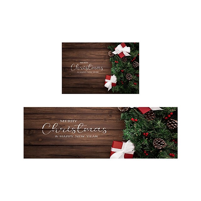 Christmas Kitchen Mat Two Piece Set Kitchen Carpet Holiday Celebration  Christmas Decoration Door Floor Mat Entry Foot Mat,for Occupational And  School And Hotel Use - Temu