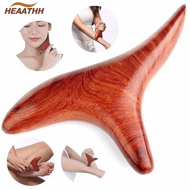  1pc Wood Trigger Point Massage Gua Sha Tools, Professional Lymphatic Drainage Tools, Wood Therapy Massage Tools For Back Leg Hand Face