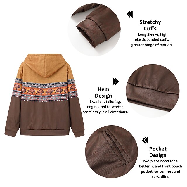 Brown And White Cow Print Men's Zip Up Hoodie main image 1
