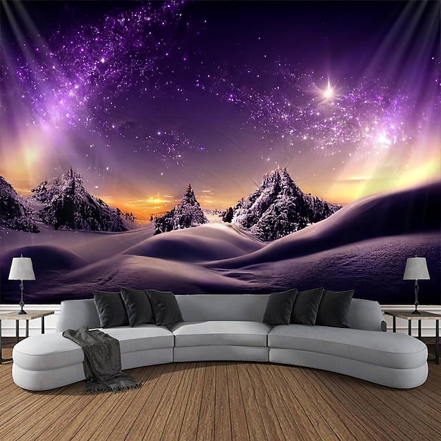  фиолетовый звездное небо висит гобелен стены искусства большой гобелен фреска декор фотография фон одеяло занавеска дома спальня гостиная украшения