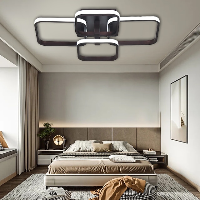  4-valo 58 cm neliön muotoiset design kattovalaisimet led alumiini silikageeli kattovalaisin moderni pohjoismainen tyyli lastenhuoneen makuuhuoneen valot 110-120v 220-240v