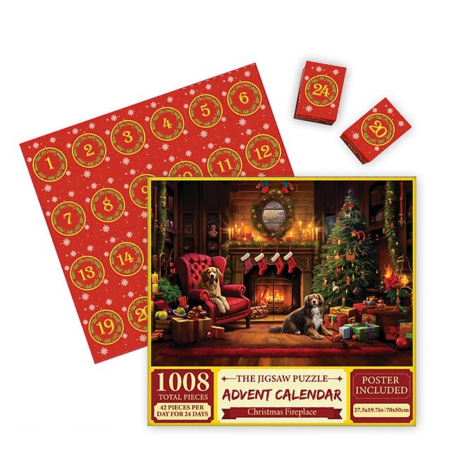  24 ημέρες advent calendar 24 πλέγμα χριστουγεννιάτικο παζλ τυφλό κουτί αντίστροφη μέτρηση κουτί ημερολογίου 1008 κομμάτια χαρτί δώρα πρόγραμμα παιχνιδιού αποσυμπίεσης