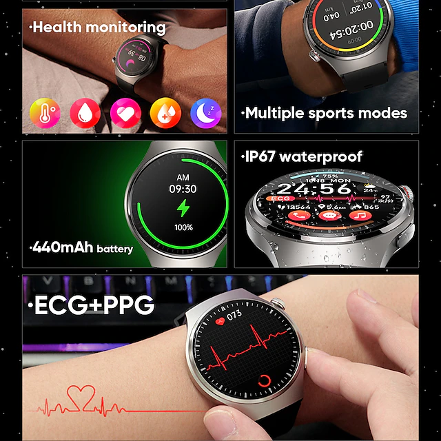 iMosi MT200 Smart Watch 1.43 inch Smartwatch Fitness Running Watch ...