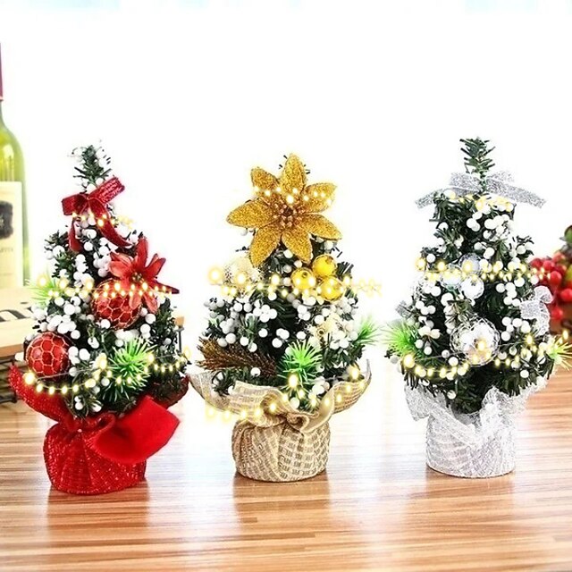 LED 20cm Mini Christmas Tree Ornaments Table Ornaments Small Tree for