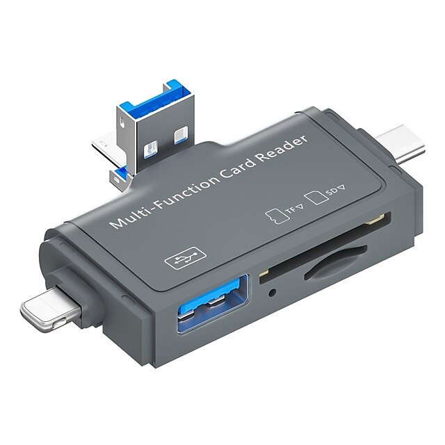  7 σε 1 SD card reader usb 3.0 adapter dual slot for mac windows linux chrome pc smartphone & κάμερες