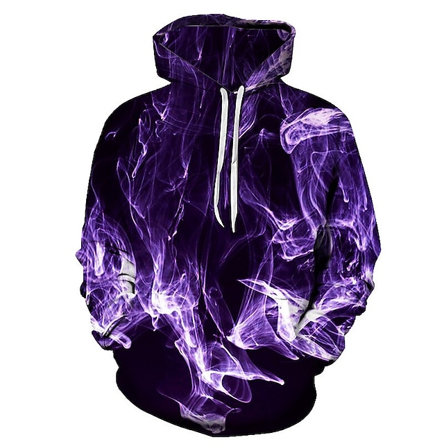  Homme Graphic Flamme Sweat à capuche Sweats à Capuche Sweat-shirt Sweat à capuche manche longue Sweat à capuche Capuche basique 3D effet du quotidien Sortie Jaune Rouge Printemps été Designer