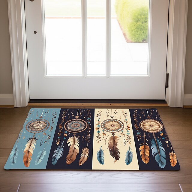  dreamcatcher boho dørmåtte gulvmåtter vaskbare tæpper køkkenmåtte skridsikkert oliesikkert tæppe indendørs udendørs måtte soveværelse indretning badeværelsesmåtte entré tæppe