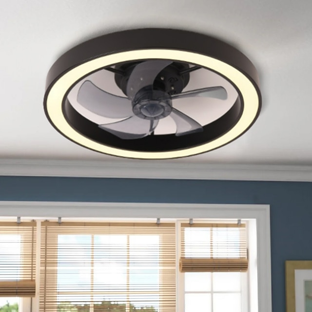  ventilatore da soffitto con luce regolabile 50 cm 6 velocità del vento ventilatore da soffitto moderno per camera da letto, soggiorno ca & telecomando 110-240v