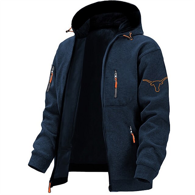Men's Graphic Prints Cowboy Hoodies Long Sleeve Sweatshirts Hooded Fashion Daily Vacation Going out Spring & Fall Navy Blue Dark Gray Gray Clothing Apparel Designer S M L XL 2XL 3XL4