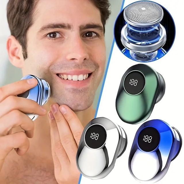  Afeitadora eléctrica recargable a prueba de agua con mini recortadora y cabezal de corte alternativo para hombres, perfecta para afeitar y arreglar la barba