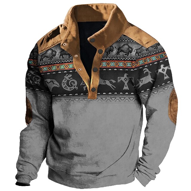 Buffalo Sweater Mens Comfort Color Sweatshirts Graphic Hoodie Tribal