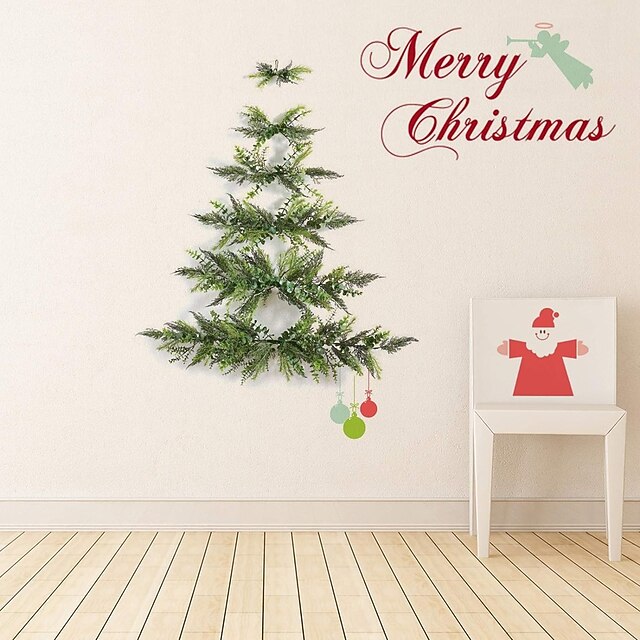Wall Christmas Tree with Decorative Balls, Mini DIY Half Christmas Tree