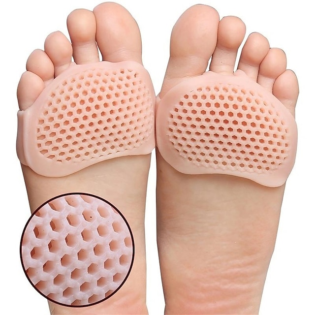  1 paire de chaussures à talons hauts pour femmes, coussinets à l'avant-pied - semelle intérieure en gel de silicone pour blister & soulagement de la douleur - tissu en nid d'abeille pour plus de