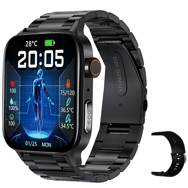  2023 ecg ppg smart watch da uomo bluetooth chiamata di ipertensione iperglicemia iperlipidemia frequenza cardiaca sport sano smartwatch