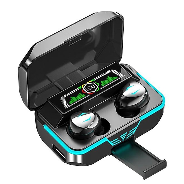  Stereofoniczne słuchawki douszne Bluetooth 5.3 wodoodporny bezprzewodowy zestaw słuchawkowy sportowy z redukcją szumów słuchawki do gier Bluetooth z wyświetlaczem LED etui z funkcją ładowania/power