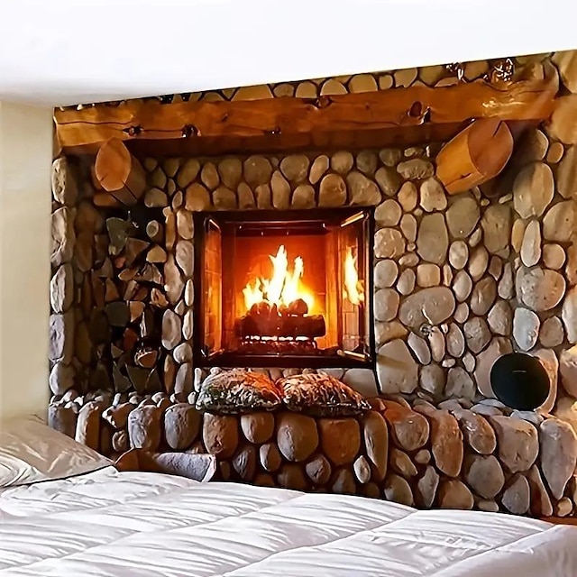 tapeçaria pendurada para lareira de pedra arte de parede grande tapeçaria mural decoração fotografia pano de fundo cobertor cortina casa quarto sala de estar decoração