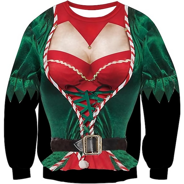  Jul julenissen Katt Hund Genser Pullover Morsom julegenser 3D-utskrift Morsom Til Par Herre Dame Voksne Jul Karneval Nytt År 3D-utskrift Fest Fritid / hverdag