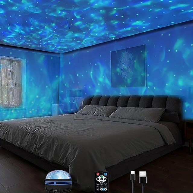  Star Projector Galaxy Projector Ocean Wave Projector Water Light Projector Valentine's Gift for Bedroom Night Light Projector Gaming Room, Home Theater, Ceiling, Room Decor